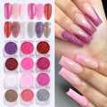 SUTOKAKA Holographic Sugar Glitter Powder – 12 Iridescent Nail Colors