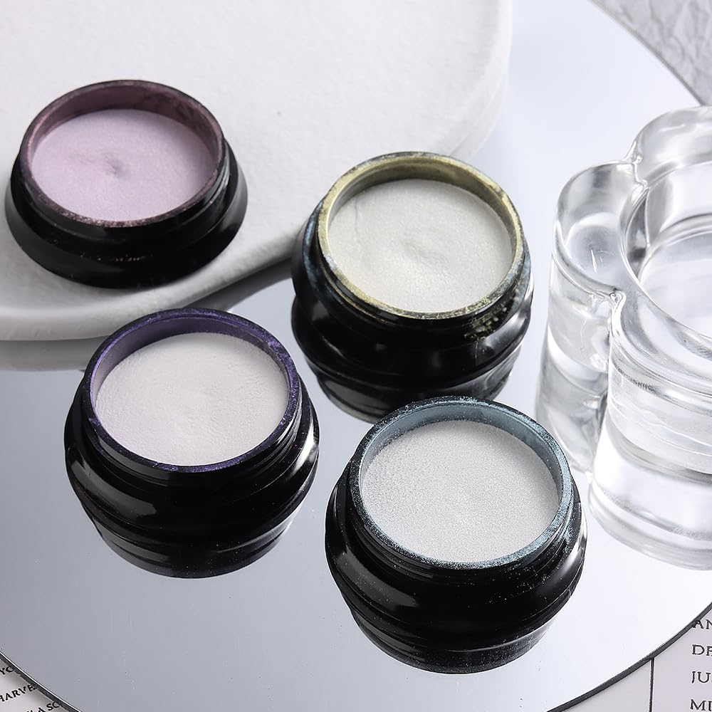SUTOKAKA Chrome Nail Powder Kit – 8 Jars (Mirror & Aurora Mermaid Finishes)