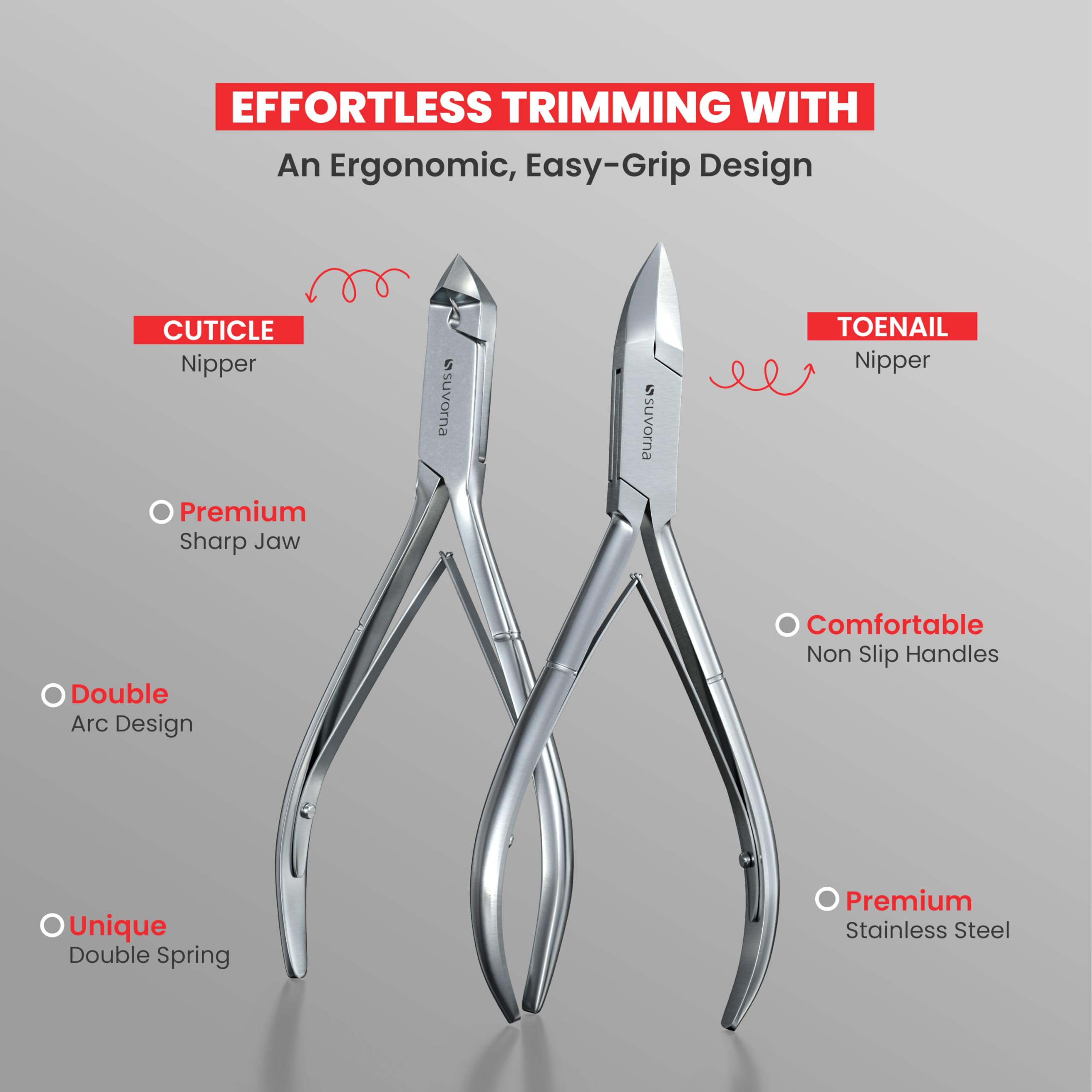Suvorna 8-in-1 Manicure Pedicure Set | Japanese Stainless Steel, Travel Case