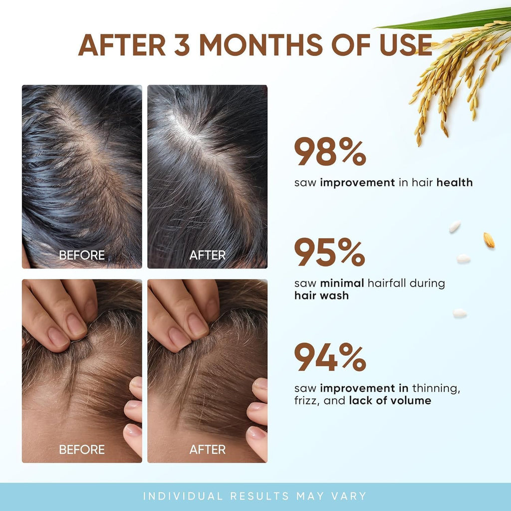 Svvimer Rice Water Hair Growth Shampoo - Biotin Thickening, Sulfate Free, 10 oz
