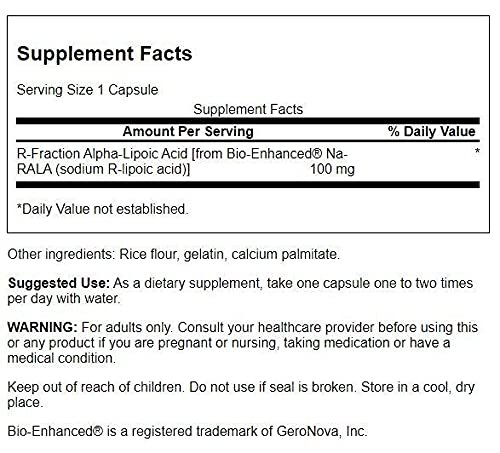 Swanson ULT R-Fraction Alpha Lip 100mg – 60 Capsules | Antioxidant Support