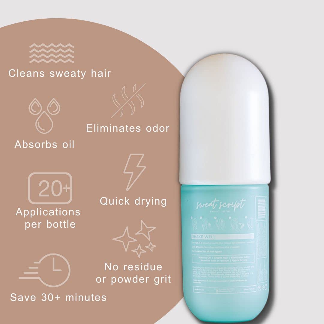 Sweat Script Non-Aerosol Waterless Shampoo – Absorb Oil & Sweat Between Washes