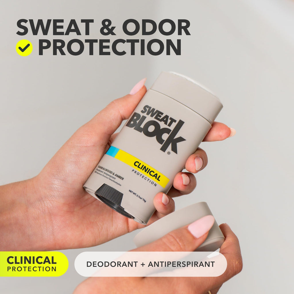 SweatBlock Clinical Strength Deodorant & Antiperspirant – Sandalwood & Amber, 2 Pack