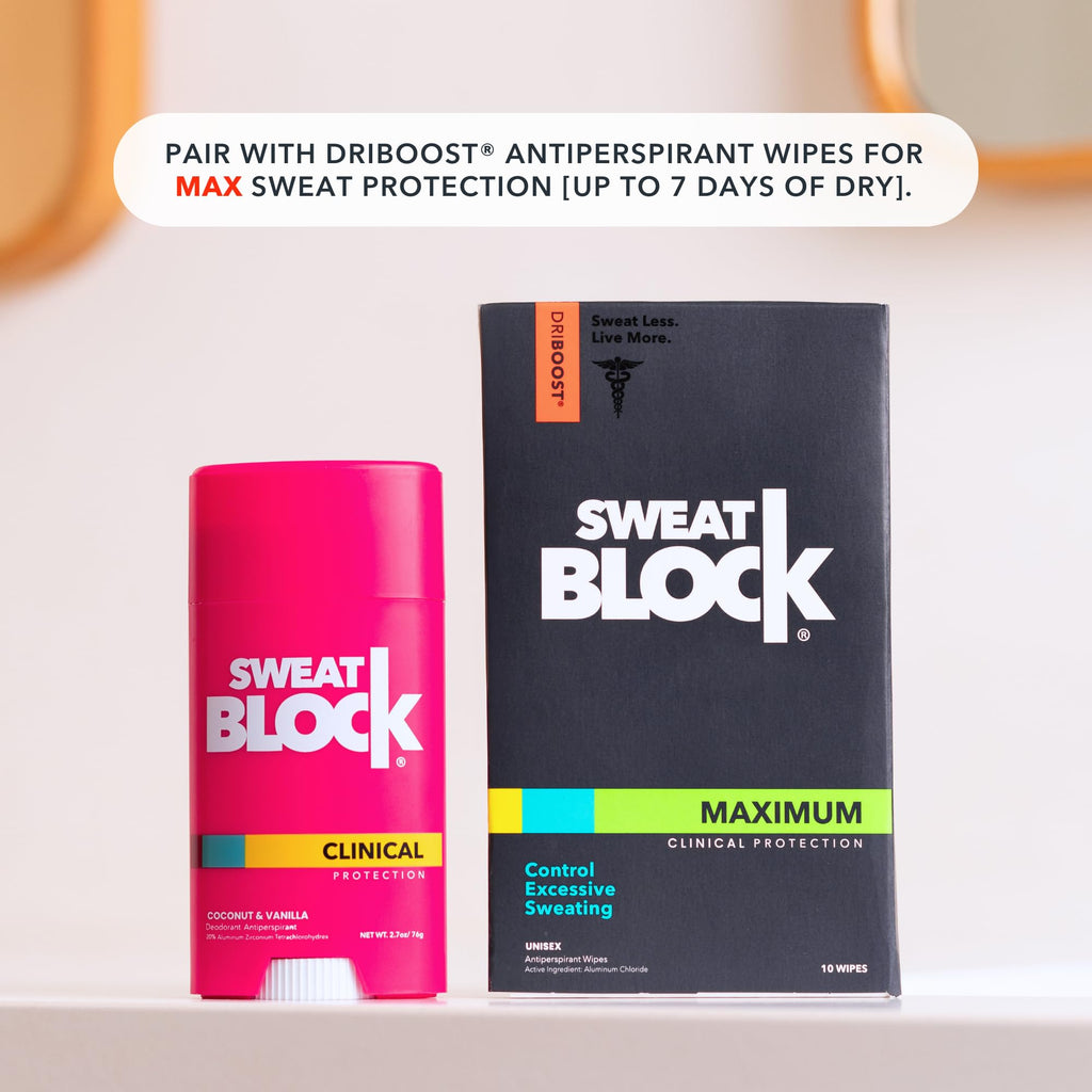 SweatBlock Clinical Strength Deodorant for Women – Coconut & Vanilla, 48-Hour Sweat & Odor Protection