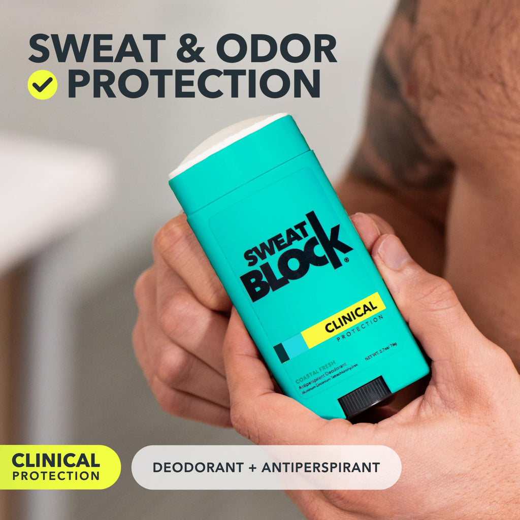 SweatBlock Deodorant Antiperspirant for Women & Men – 48 Hour Sweat & Odor Protection – Coastal Fresh