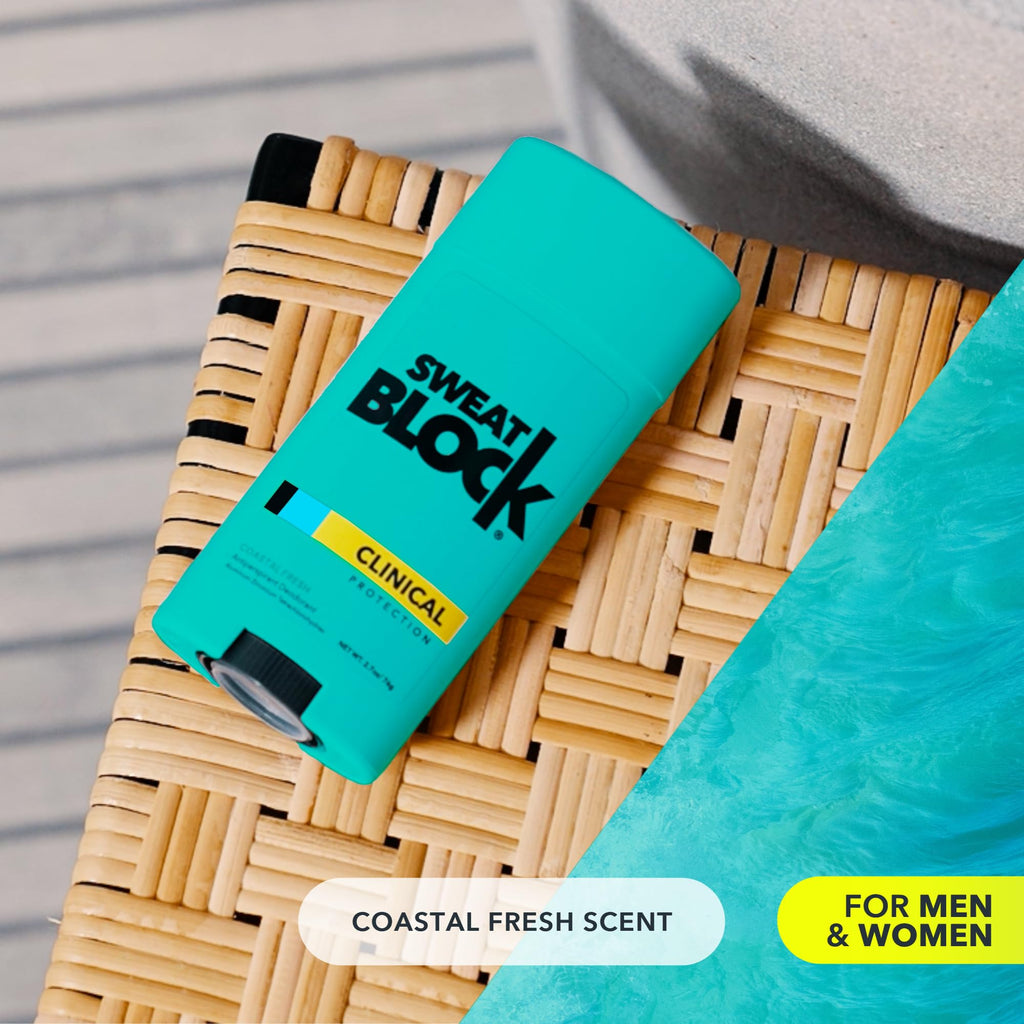 SweatBlock Deodorant Antiperspirant for Women & Men – 48 Hour Sweat & Odor Protection – Coastal Fresh