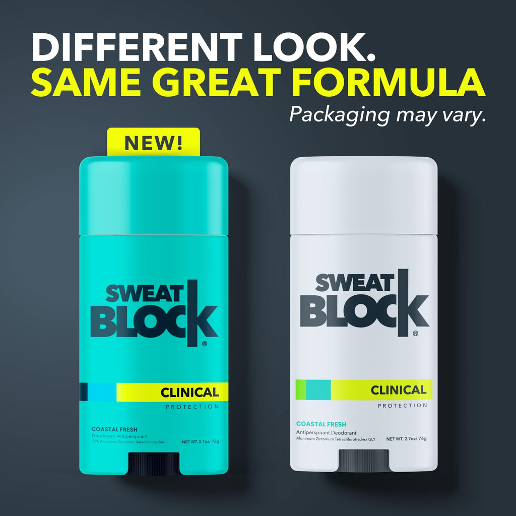 SweatBlock Deodorant Antiperspirant for Women & Men – 48 Hour Sweat & Odor Protection – Coastal Fresh