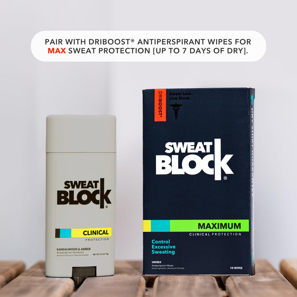 SweatBlock Clinical Strength Deodorant & Antiperspirant – Sandalwood & Amber, 48-Hour Protection