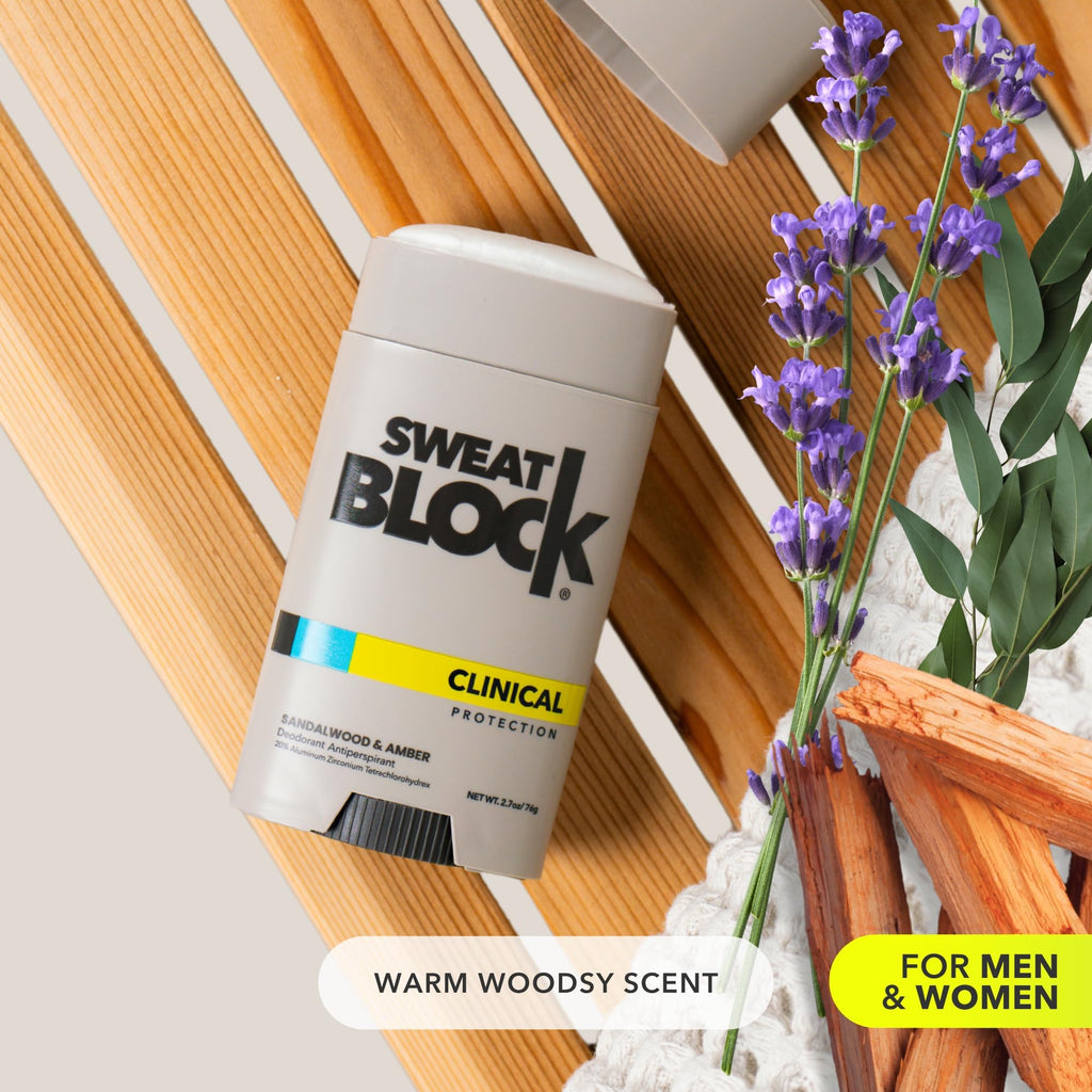 SweatBlock Clinical Strength Deodorant & Antiperspirant – Sandalwood & Amber, 2 Pack