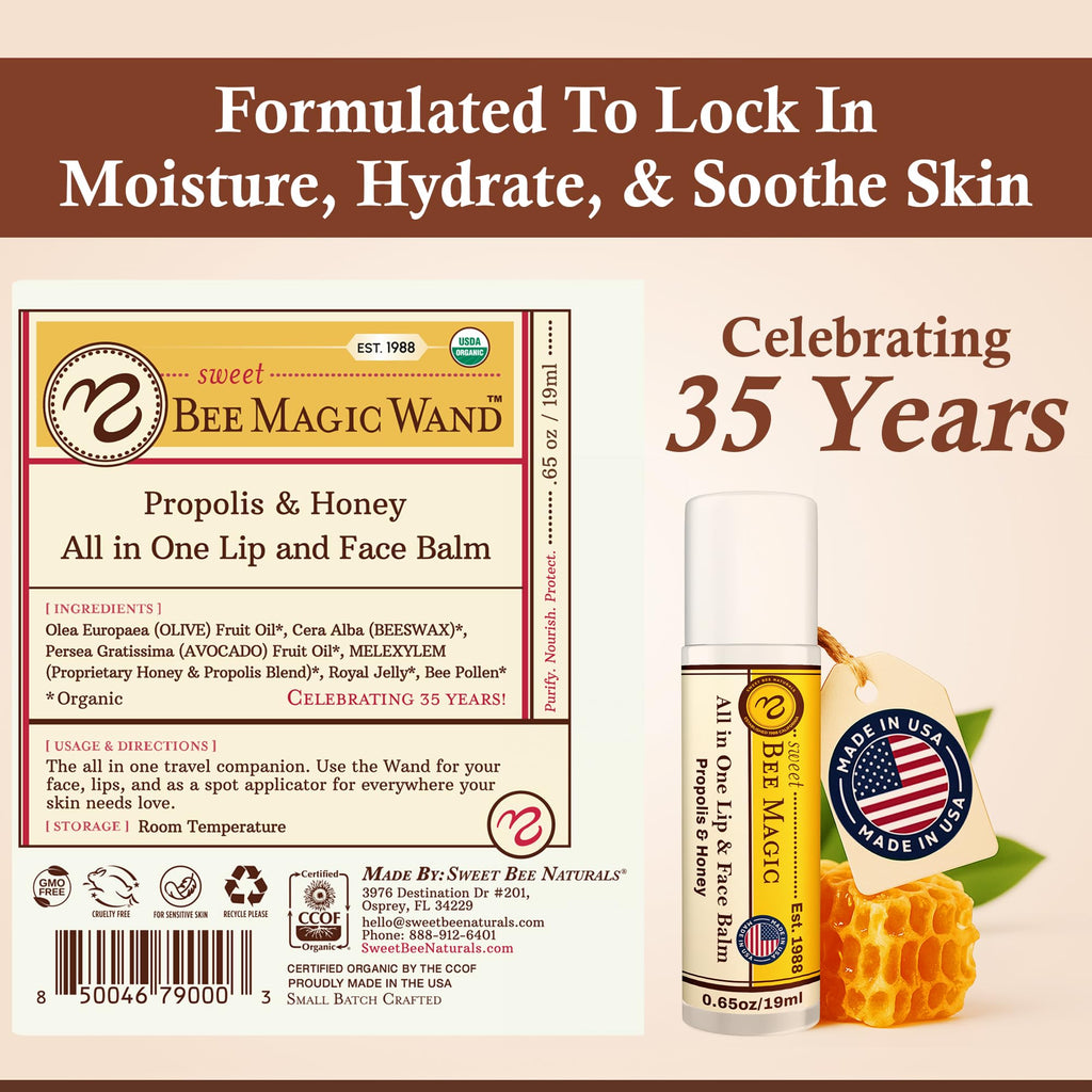 Sweet Bee Naturals Magic Wand – Organic Lip & Face Moisturizer (Pack of 2)