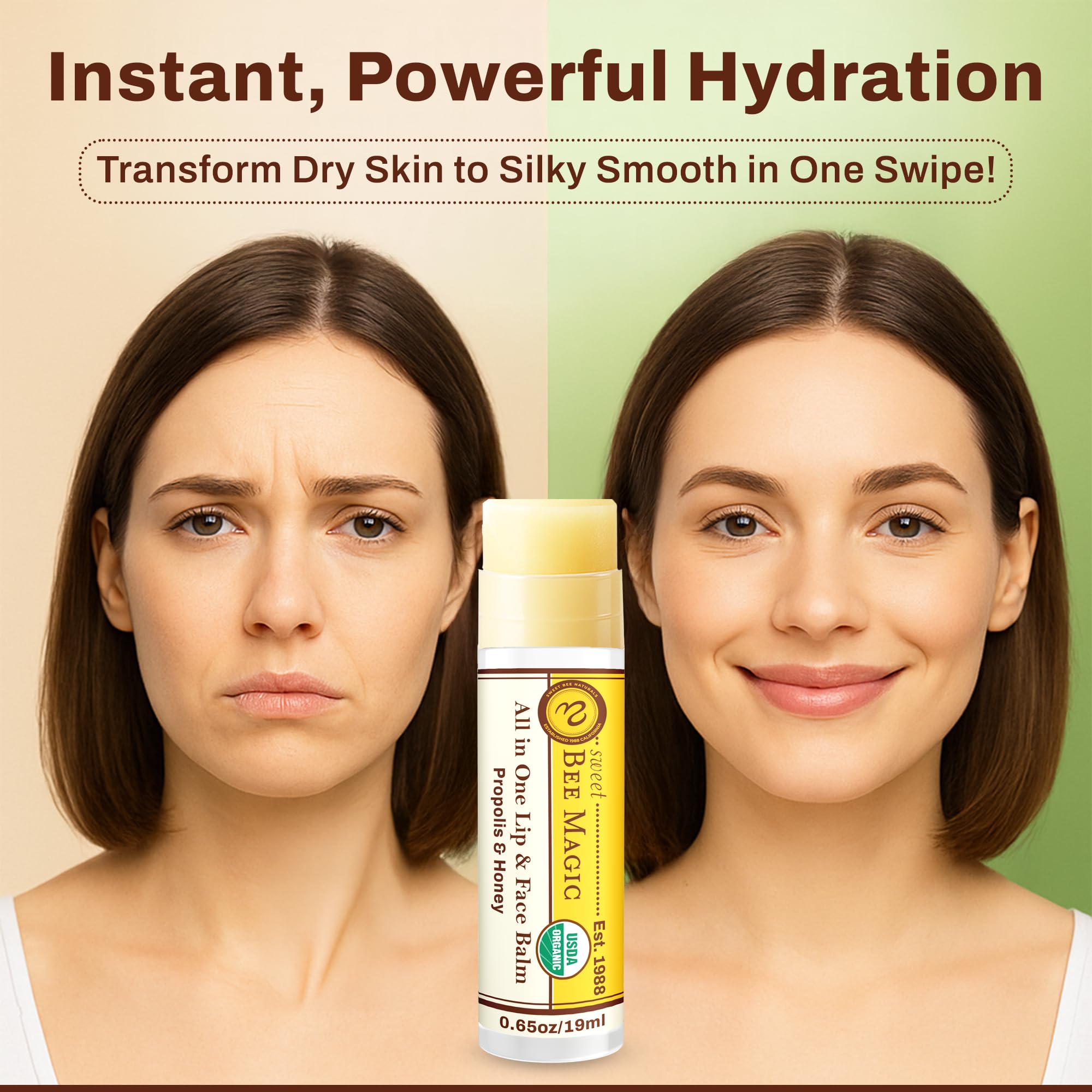 Sweet Bee Naturals Magic Wand – Organic Lip & Face Moisturizer (Pack of 2)