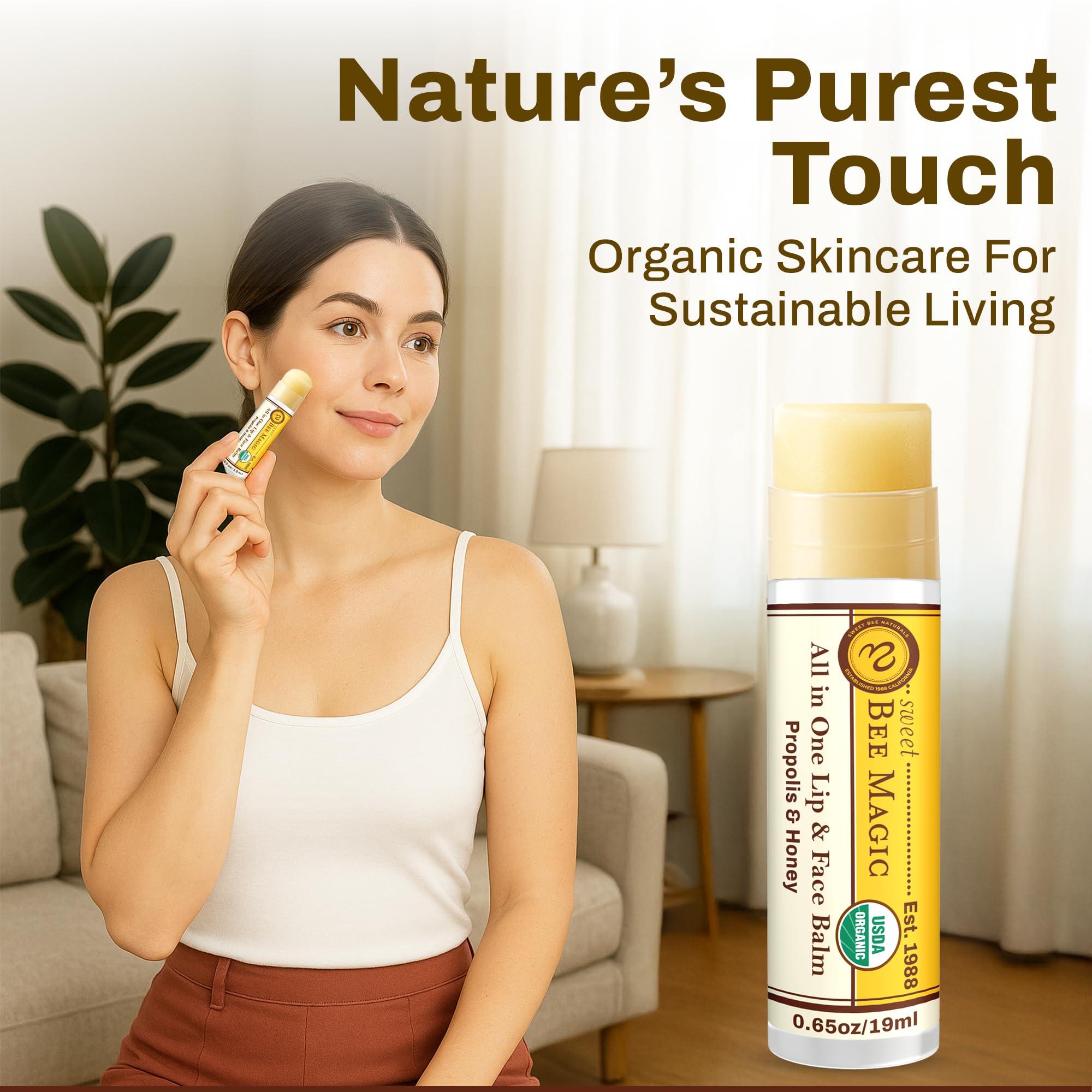 Sweet Bee Naturals Magic Wand – Organic Lip & Face Moisturizer (Pack of 2)