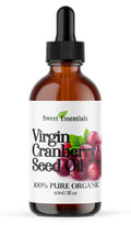 Sweet Essentials Organic Virgin Cranberry Seed Oil – Cold-Pressed, 2 oz Glass