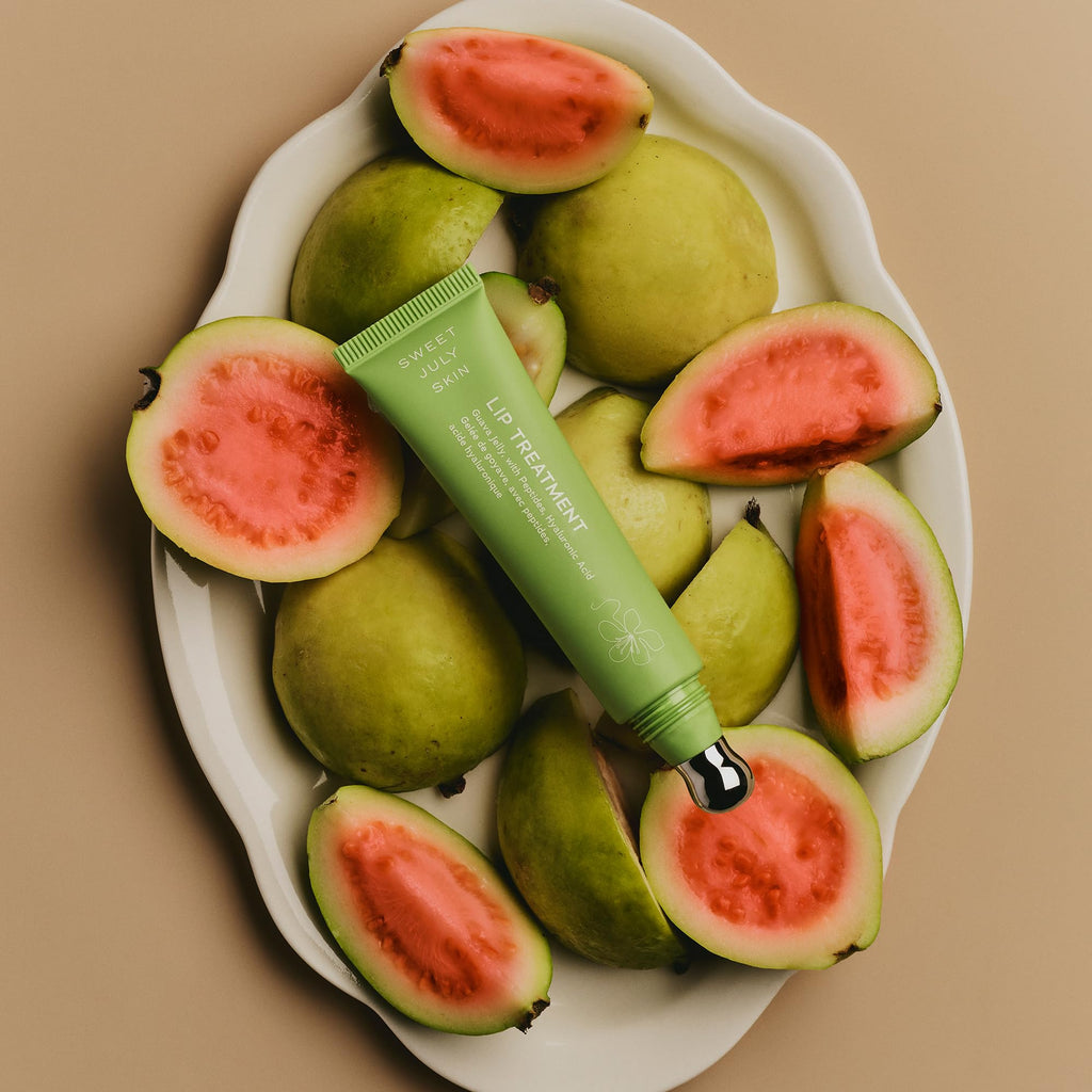 SWEET JULY SKIN Lip Treatment Hydrating Plumping Lip Balm with Lip Peptide Guava 0.5 oz