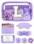 Sweet Lion Gift Sets for Women – Initial Makeup Bag & Makeup Brush Set for Spa Parties and Sleepovers