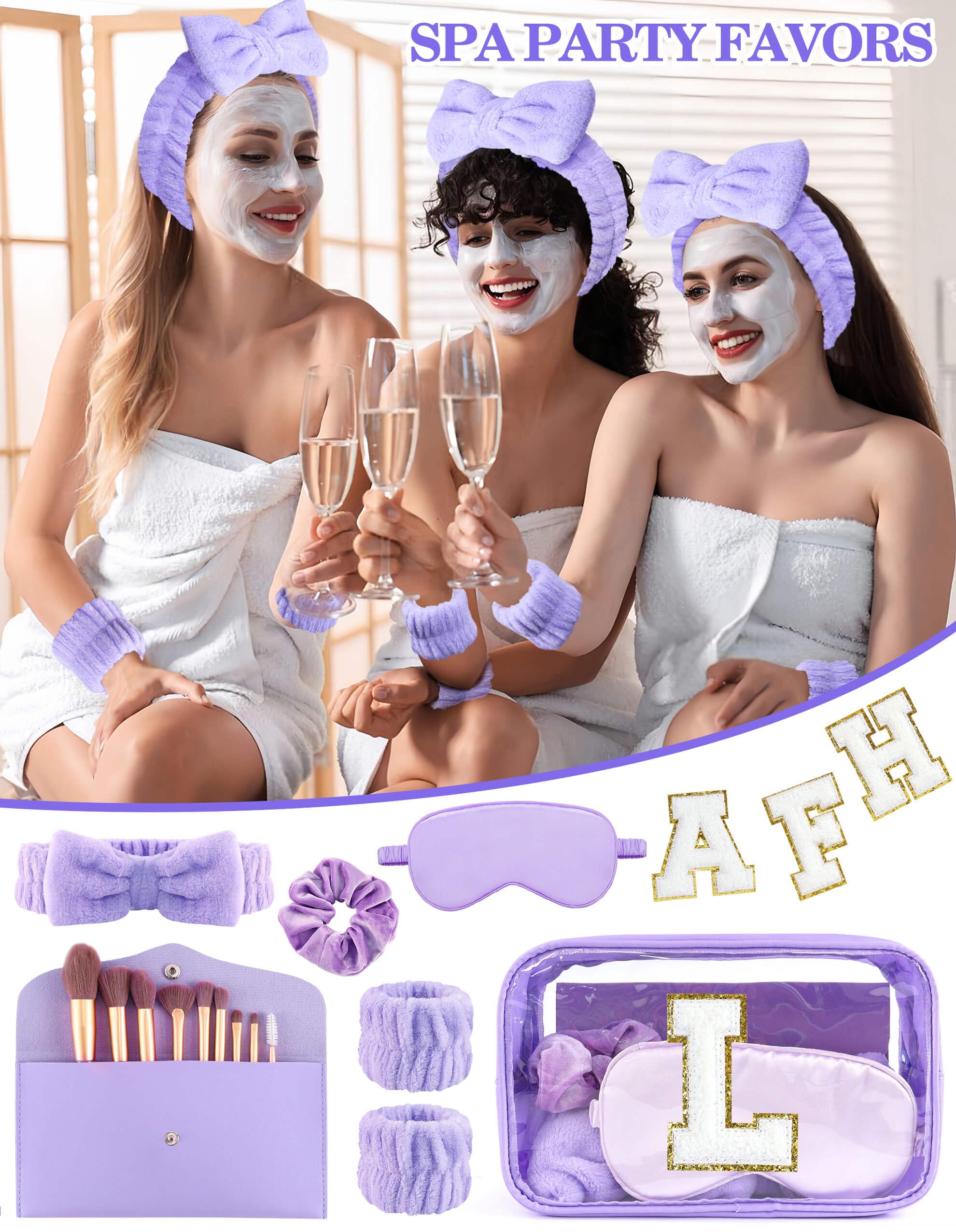 Sweet Lion Gift Sets for Women – Initial Makeup Bag & Makeup Brush Set for Spa Parties and Sleepovers