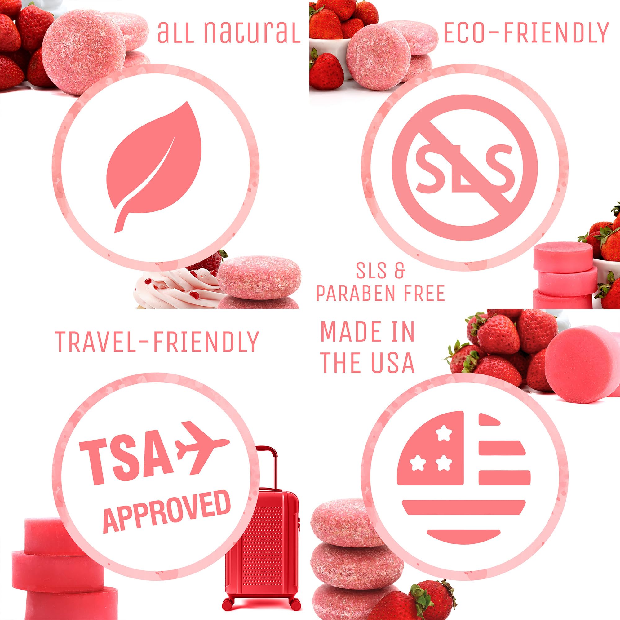 Sweet & Sassy 3 Shampoo Bars — All-Natural, SLS-Free, Plastic-Free, Made in USA
