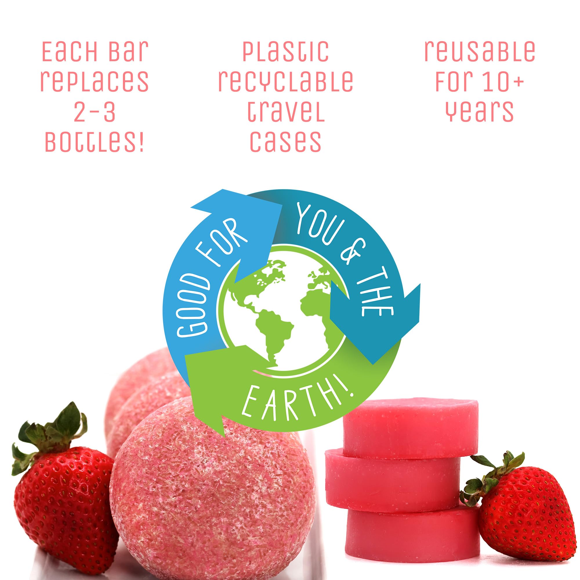 Sweet & Sassy 3 Shampoo Bars — All-Natural, SLS-Free, Plastic-Free, Made in USA