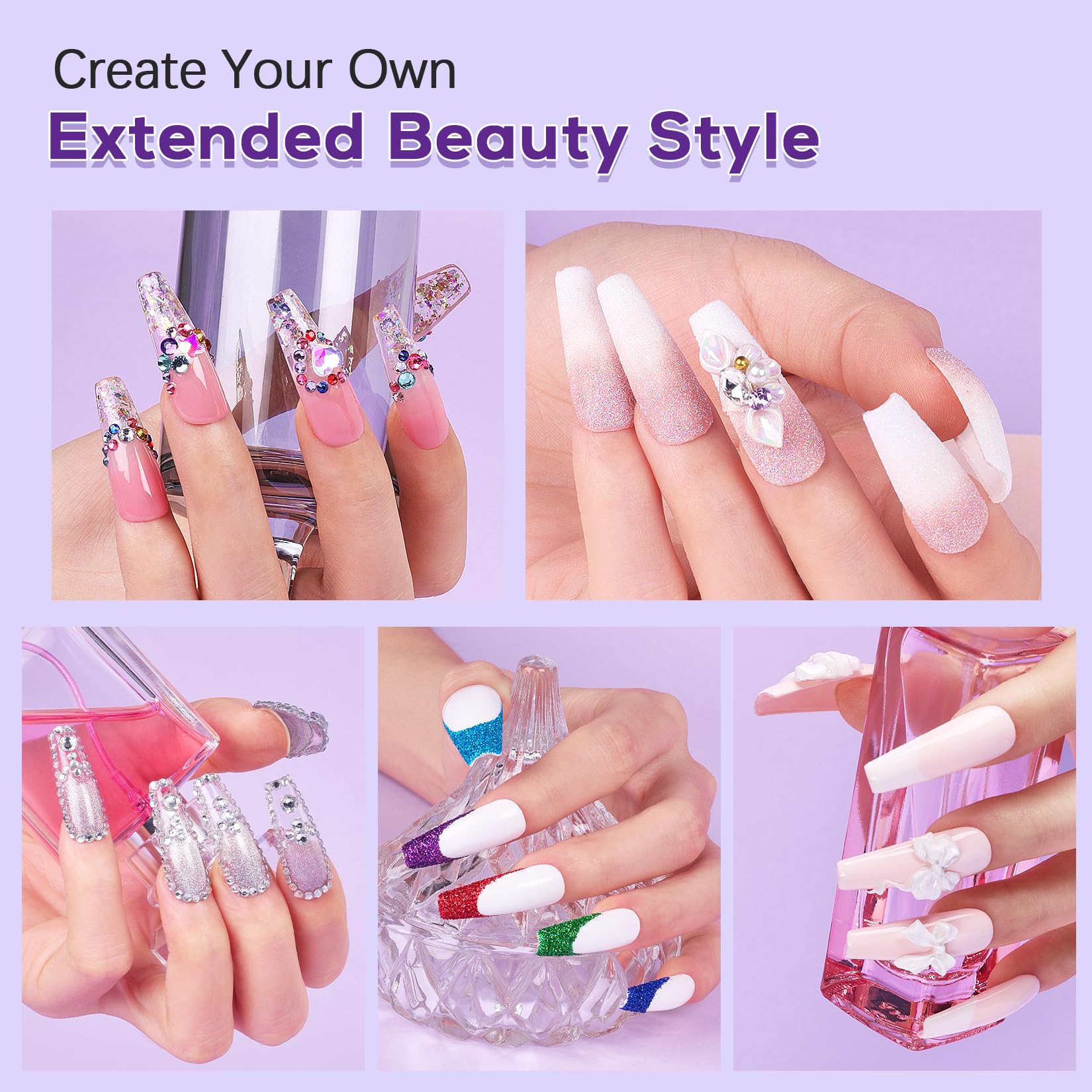 Sweet Trend Beginners Nail Kit Acrylic Set | All-in-One Starter for DIY Nail Art