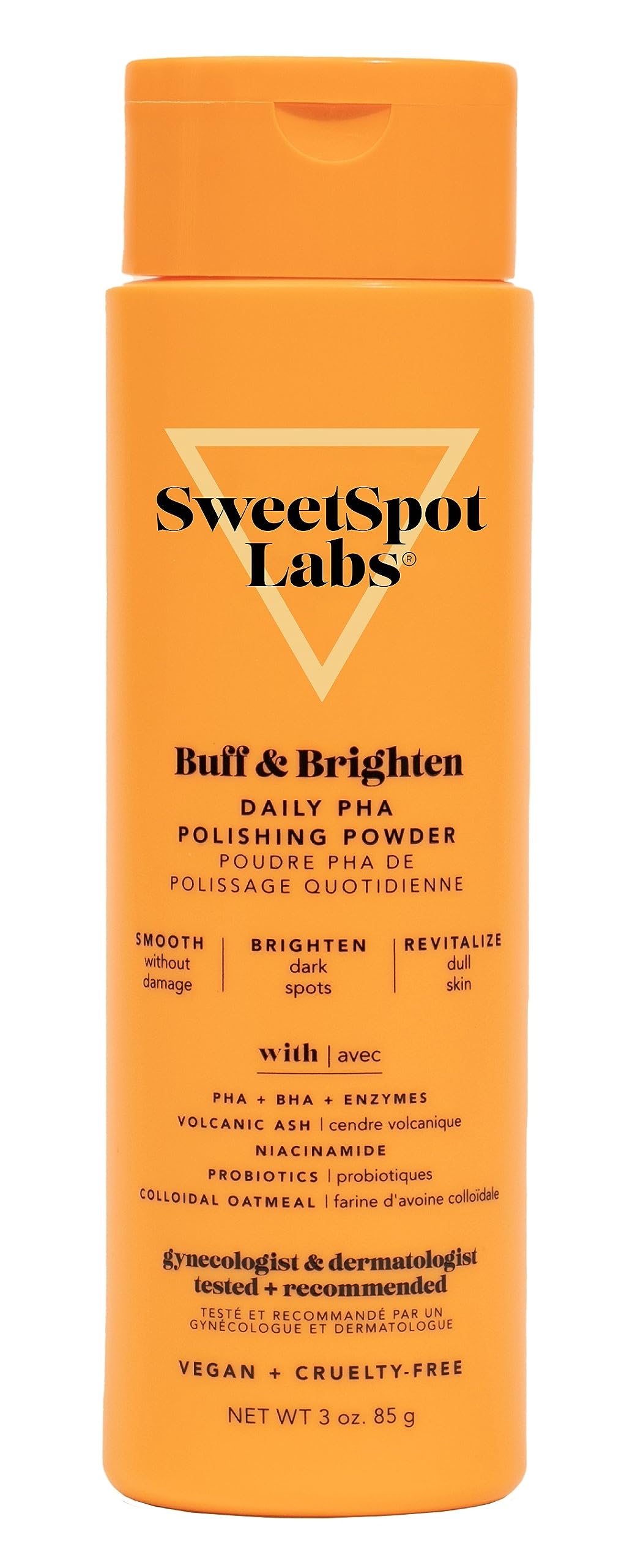 SweetSpot Labs Buff & Brighten PHA Powder Exfoliator — Target Ingrown Hair + Strawberry Legs, 3 oz