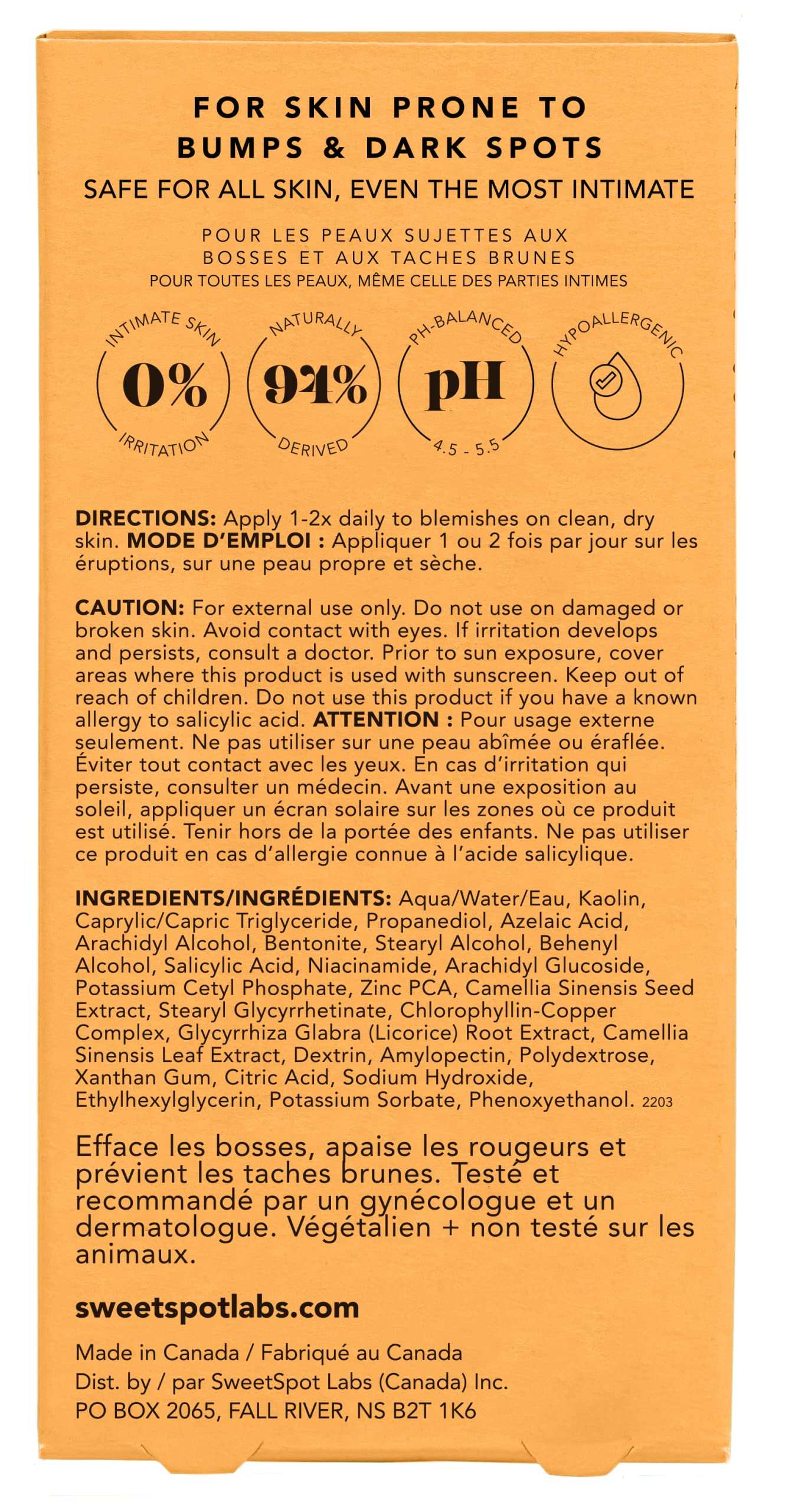SweetSpot Labs Bikini & Body Bump Eraser – Pack of 2 x 0.5oz | Niacinamide & Bentonite Clay