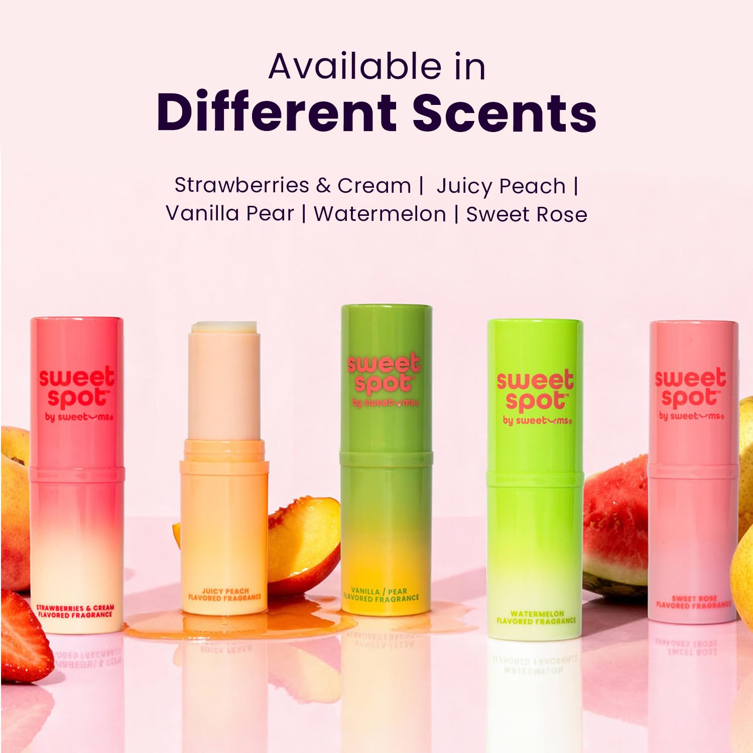 SweetSpot Flavored Solid Perfume Stick – Strawberries & Cream | Travel-Ready, Long-Lasting Fragrance by Sweetums