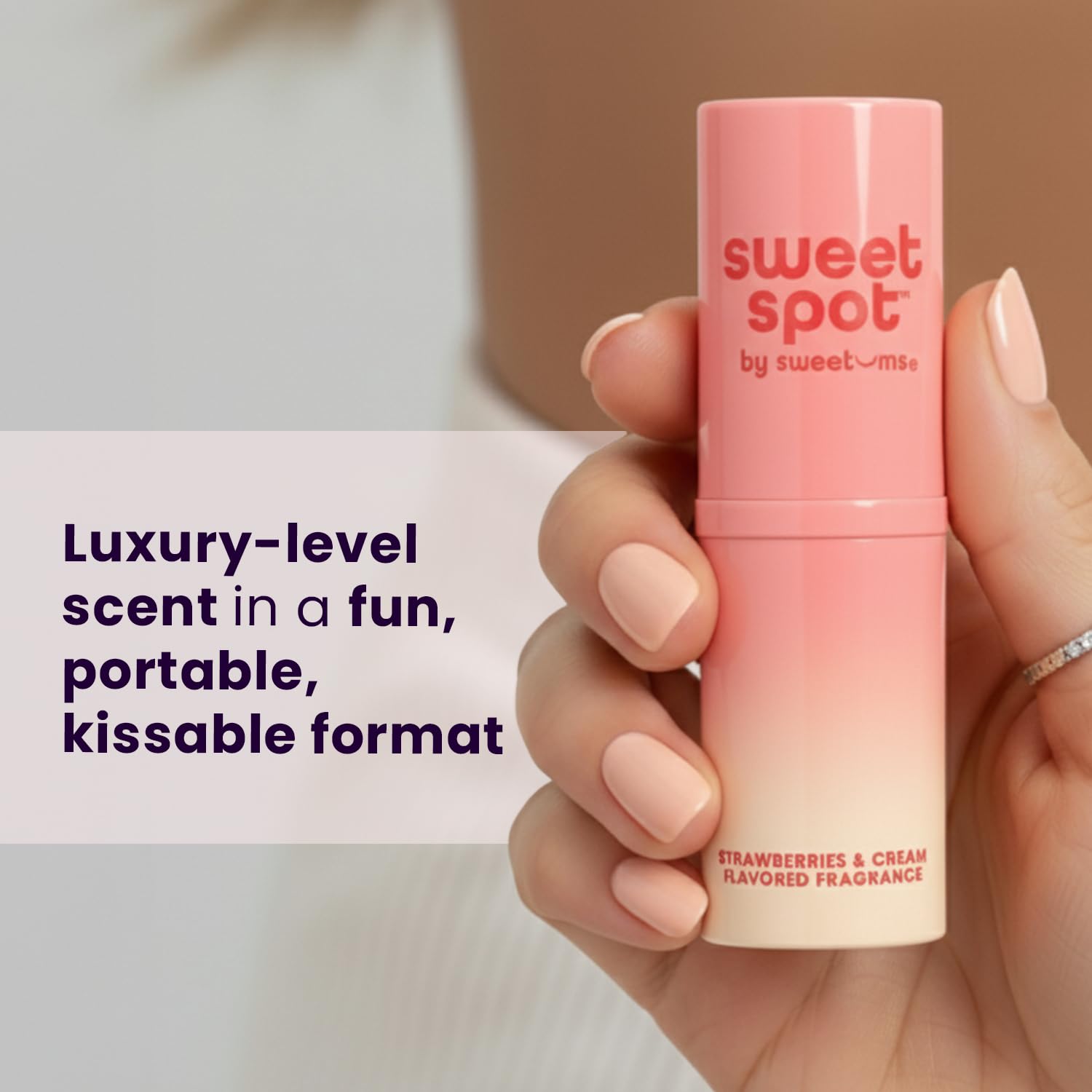 SweetSpot Flavored Solid Perfume Stick – Strawberries & Cream | Travel-Ready, Long-Lasting Fragrance by Sweetums
