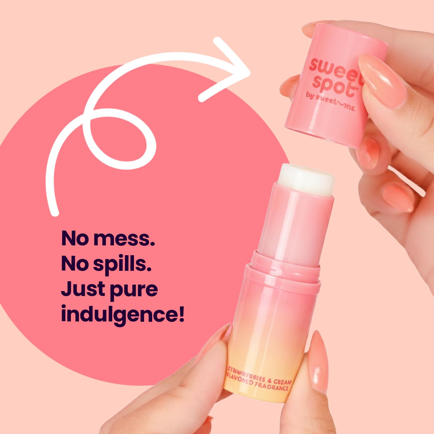SweetSpot Flavored Solid Perfume Stick – Strawberries & Cream | Travel-Ready, Long-Lasting Fragrance by Sweetums