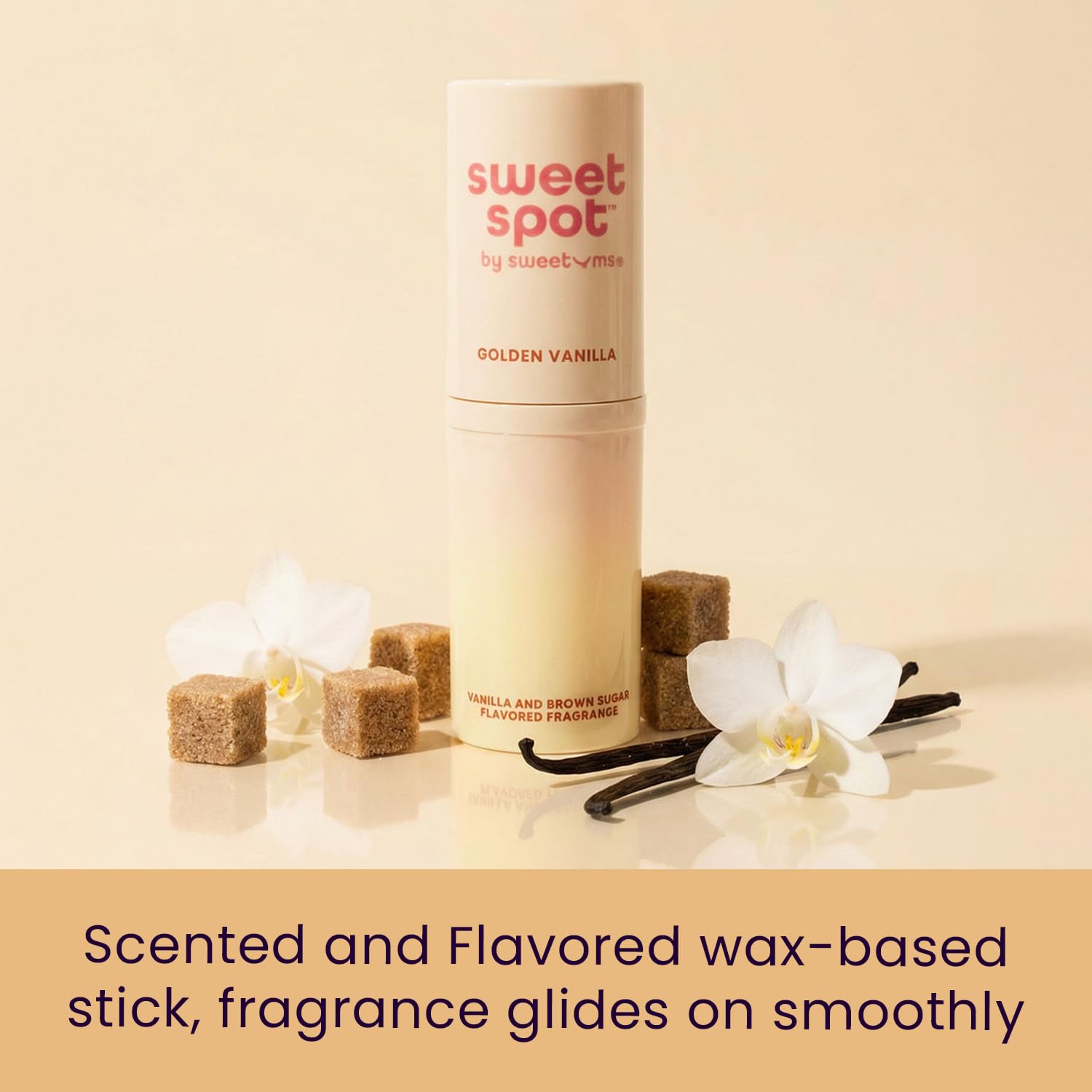 Sweetums SweetSpot Flavored Solid Perfume Stick – Brown Sugar Vanilla | Travel-Friendly, Long-Lasting Fragrance