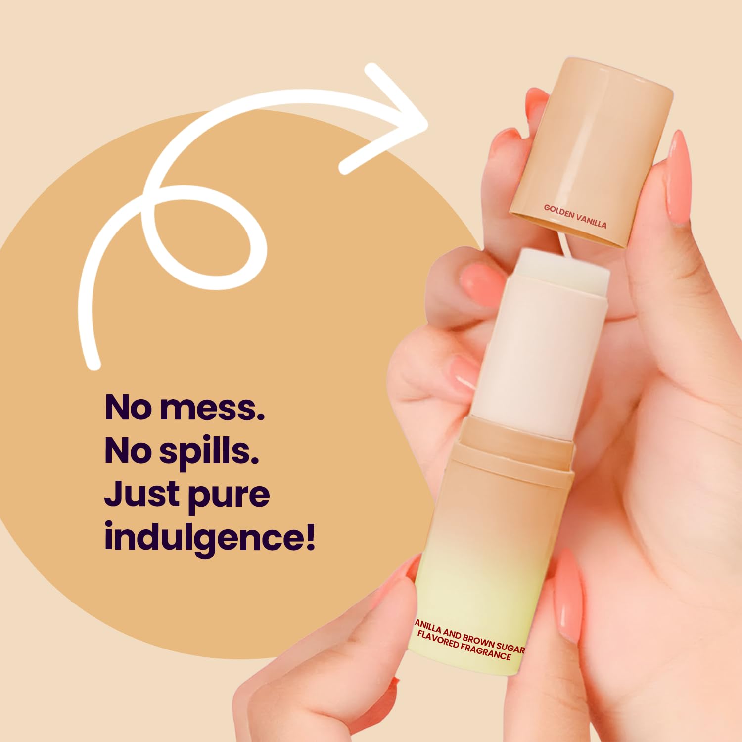 Sweetums SweetSpot Flavored Solid Perfume Stick – Brown Sugar Vanilla | Travel-Friendly, Long-Lasting Fragrance