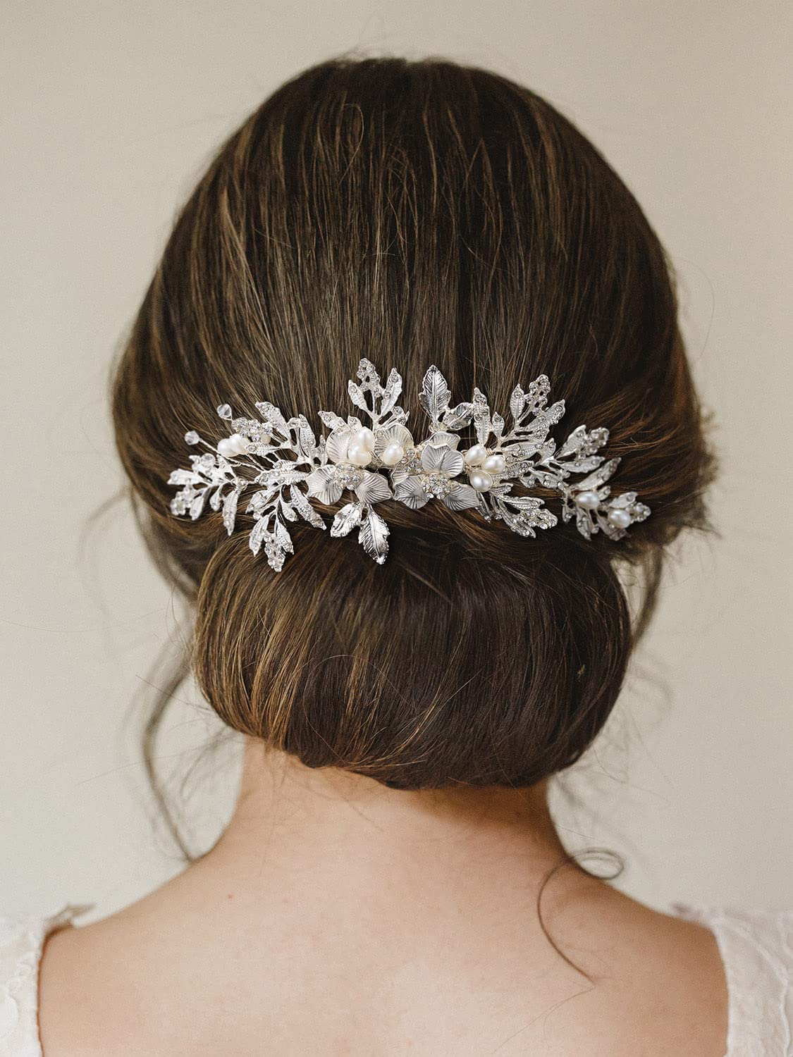 SweetV Handmade Wedding Hair Comb Clip – Rhinestone Silver Bridal Accessory
