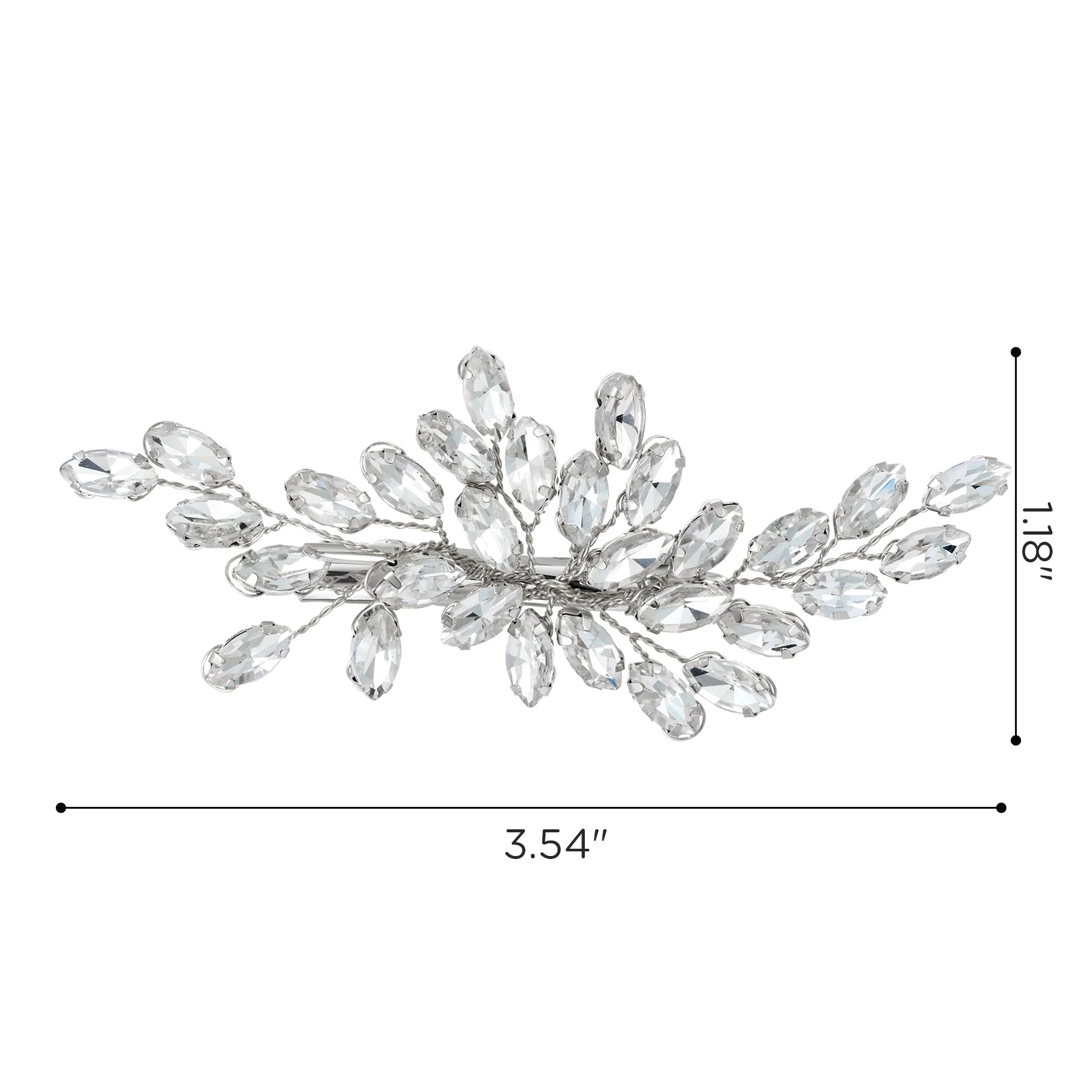 SWEETV Rhinestone Bride Hair Clip - Silver Crystal Bridal Hair Comb