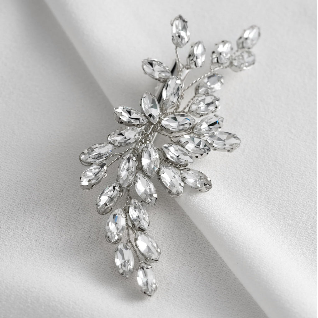 SWEETV Rhinestone Bride Hair Clip - Silver Crystal Bridal Hair Comb
