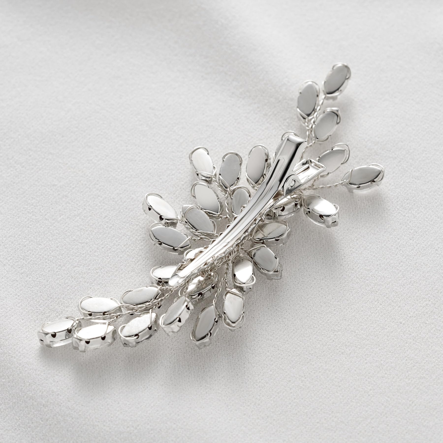SWEETV Rhinestone Bride Hair Clip - Silver Crystal Bridal Hair Comb