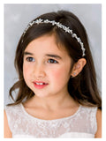 SWEETV Silver Flower Girl Headpiece – Crystal Floral Hair Accessory for Weddings & Parties