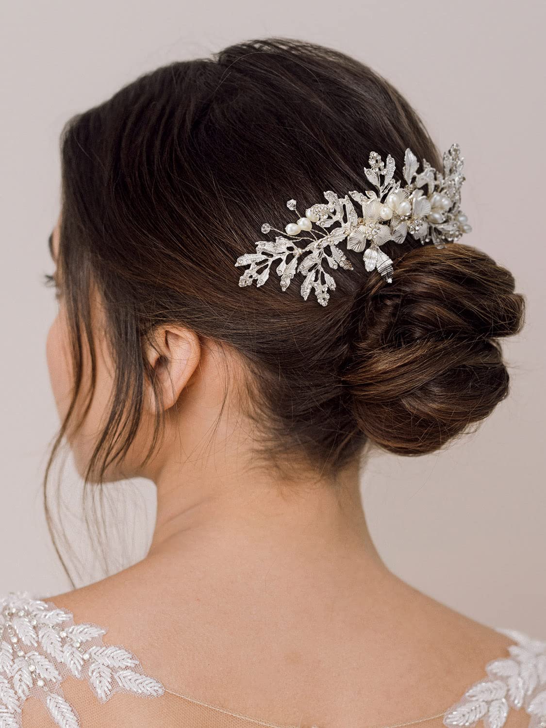 SweetV Handmade Wedding Hair Comb Clip – Rhinestone Silver Bridal Accessory