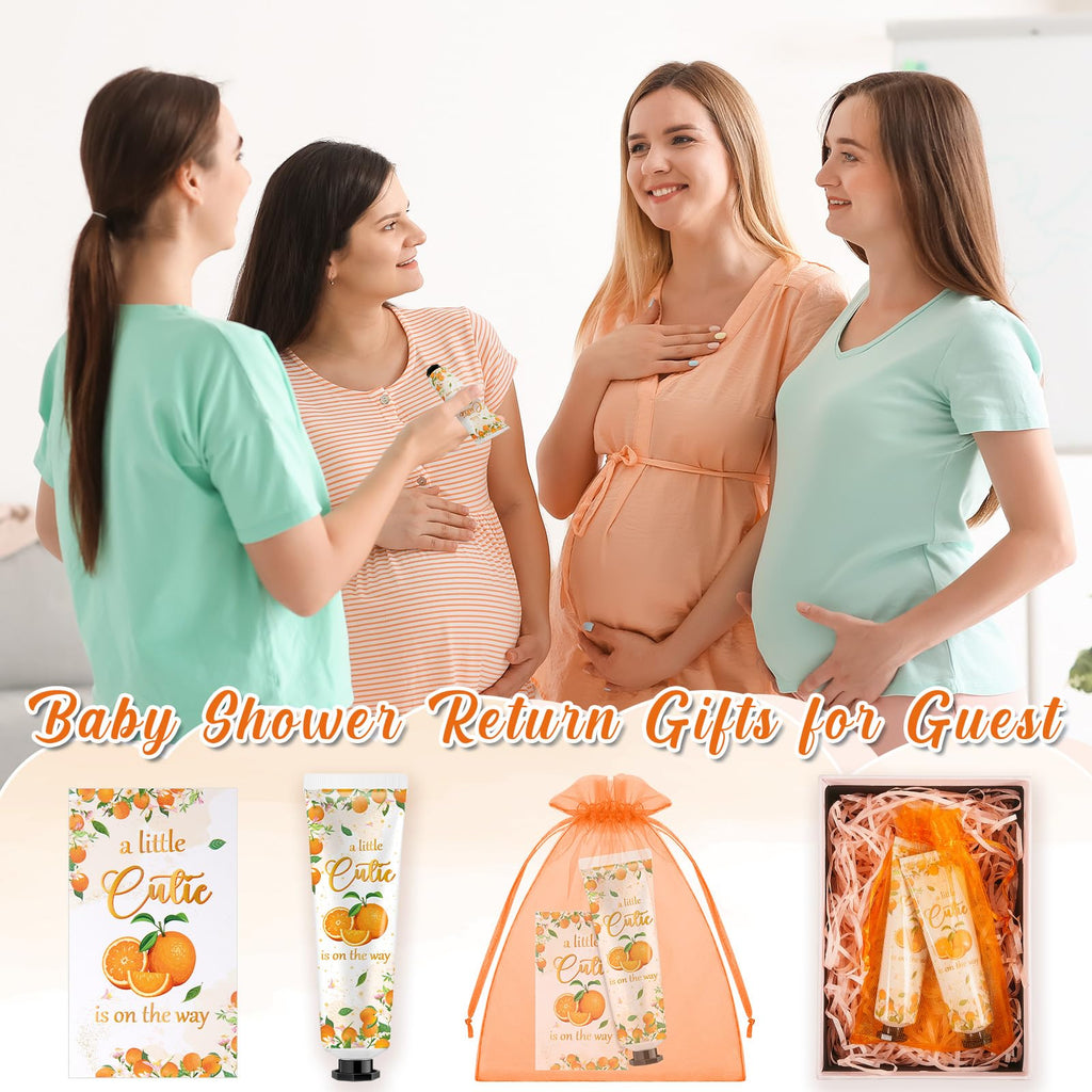 Swiffen 24 Sets Baby Shower Hand Cream Favors – Orange Cutie with Organza Bags