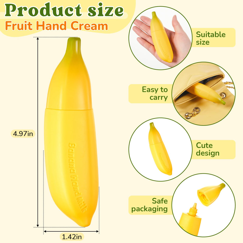 Swiffen 12 Pcs Banana Hand Cream Gifts Set – Fruity Scent & Portable Hand Moisturizers