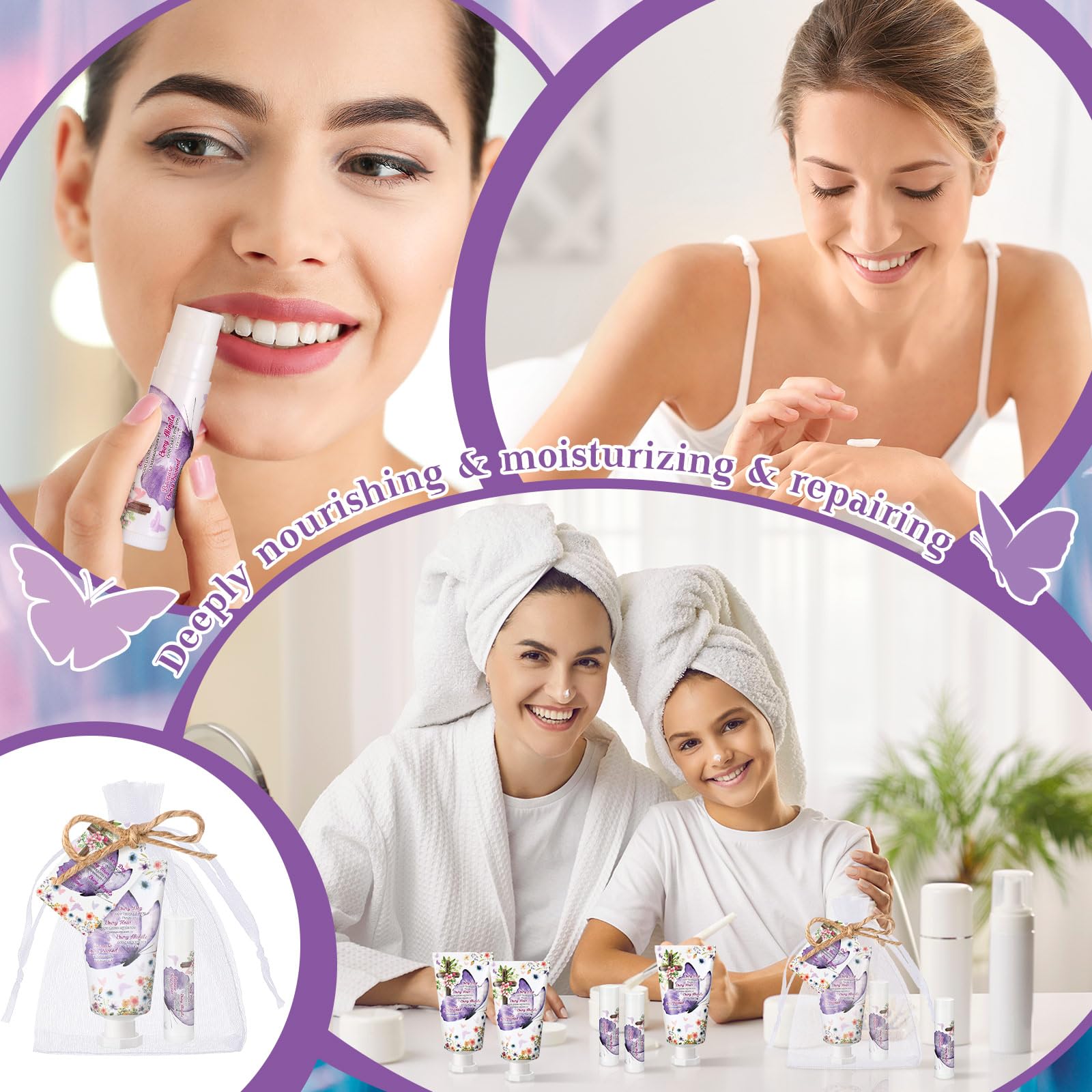 Swiffen 24-Set Christian Hand Cream & Lip Balm Gift Set – Travel Size Bible Verse Gift for Women