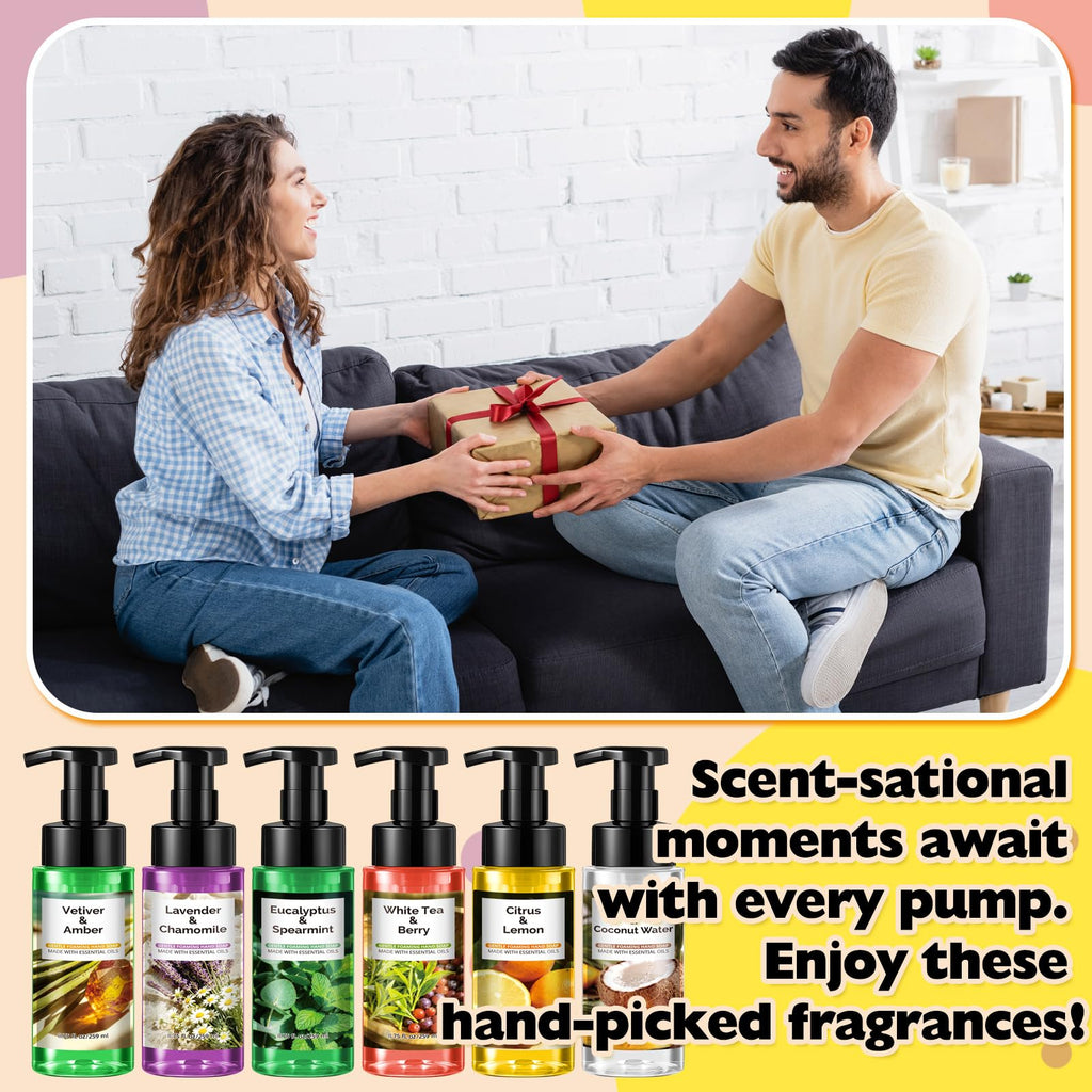 Swiffen 6 Pack Scented Foaming Hand Soap – Gentle, Moisturizing Liquid Hand Wash Gift Set (6 x 8.75 fl oz)