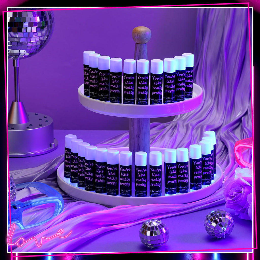 Swiffen 50-Pack Valentine's Lip Balms Bulk Gifts for Women – Galentine's Day Neon