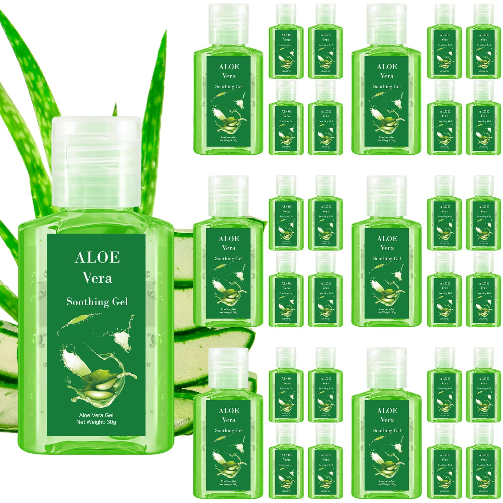 Swiffen 24-Pack Mini Aloe Vera Gels | 1oz Travel Size for Skin & Party Favors