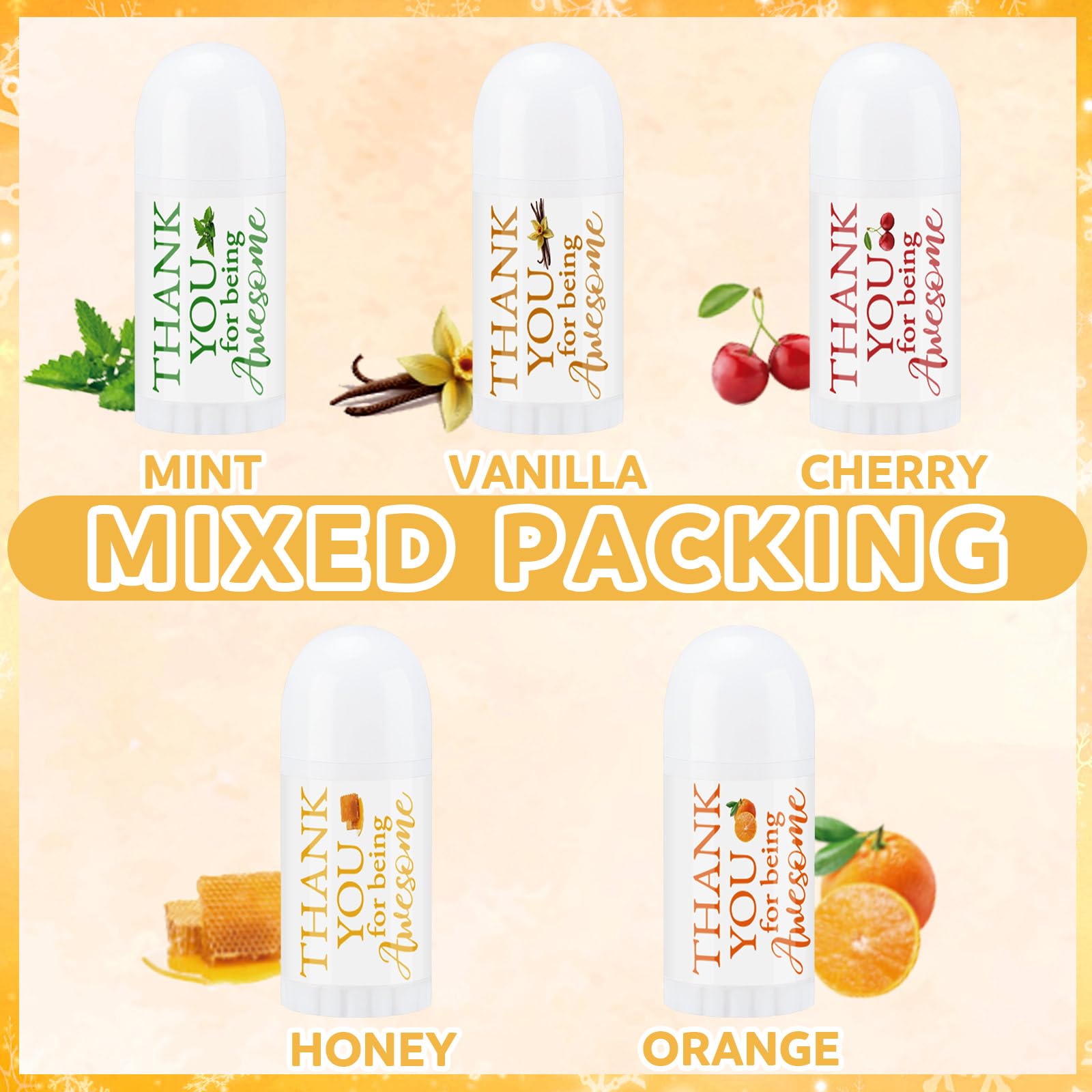 Swiffen 50 Pcs Valentines Day Mini Lip Balm Gifts – Bulk Thank You Gift Pack, Assorted Flavors