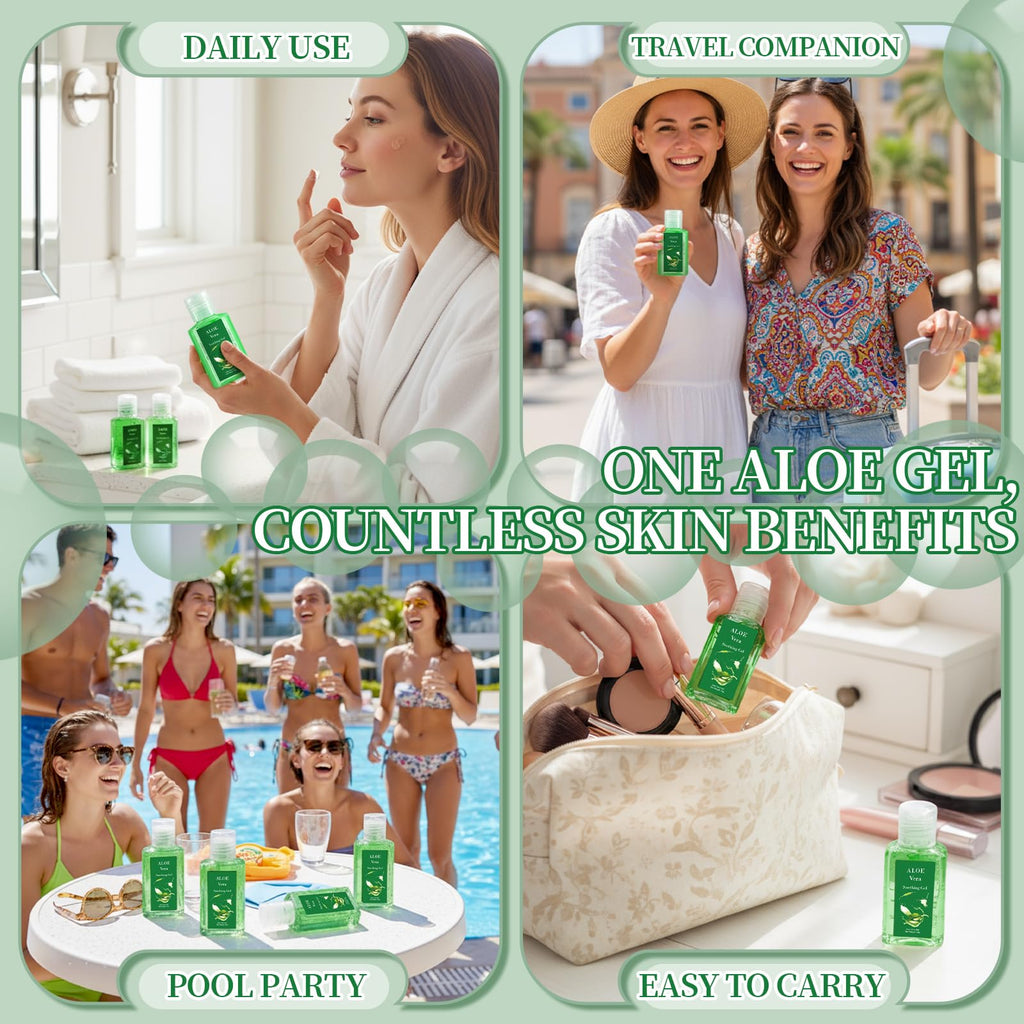 Swiffen 24-Pack Mini Aloe Vera Gels | 1oz Travel Size for Skin & Party Favors
