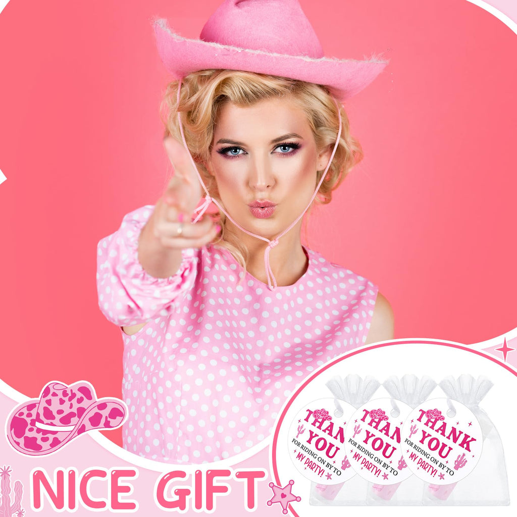 Swiffen 24-Set Lets Go Girls Cowgirl Lip Balm Party Favors with Organza Bags & Cards