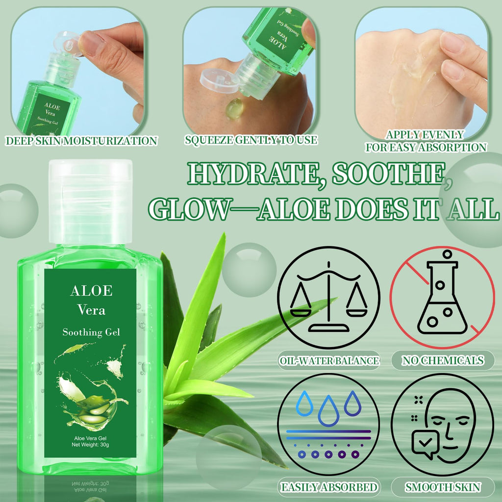 Swiffen 24-Pack Mini Aloe Vera Gels | 1oz Travel Size for Skin & Party Favors
