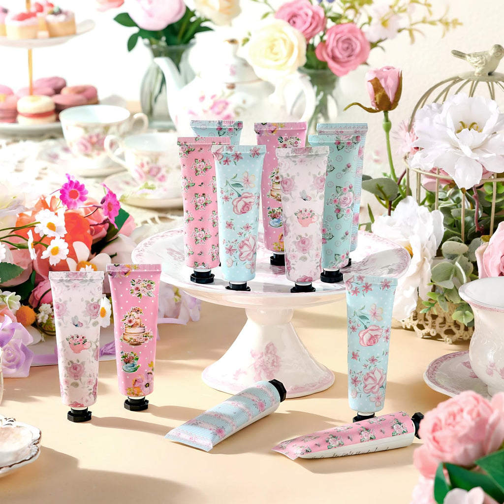 Swiffen Tea Party Hand Cream Gift Set – Wonderland Floral 30ml Tubes, 36-Pack Teapot Gift Boxes