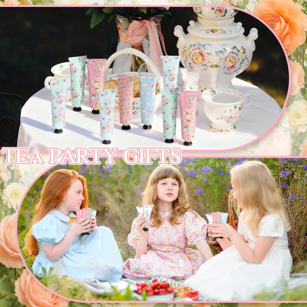 Swiffen Tea Party Hand Cream Gift Set – Wonderland Floral 30ml Tubes, 36-Pack Teapot Gift Boxes