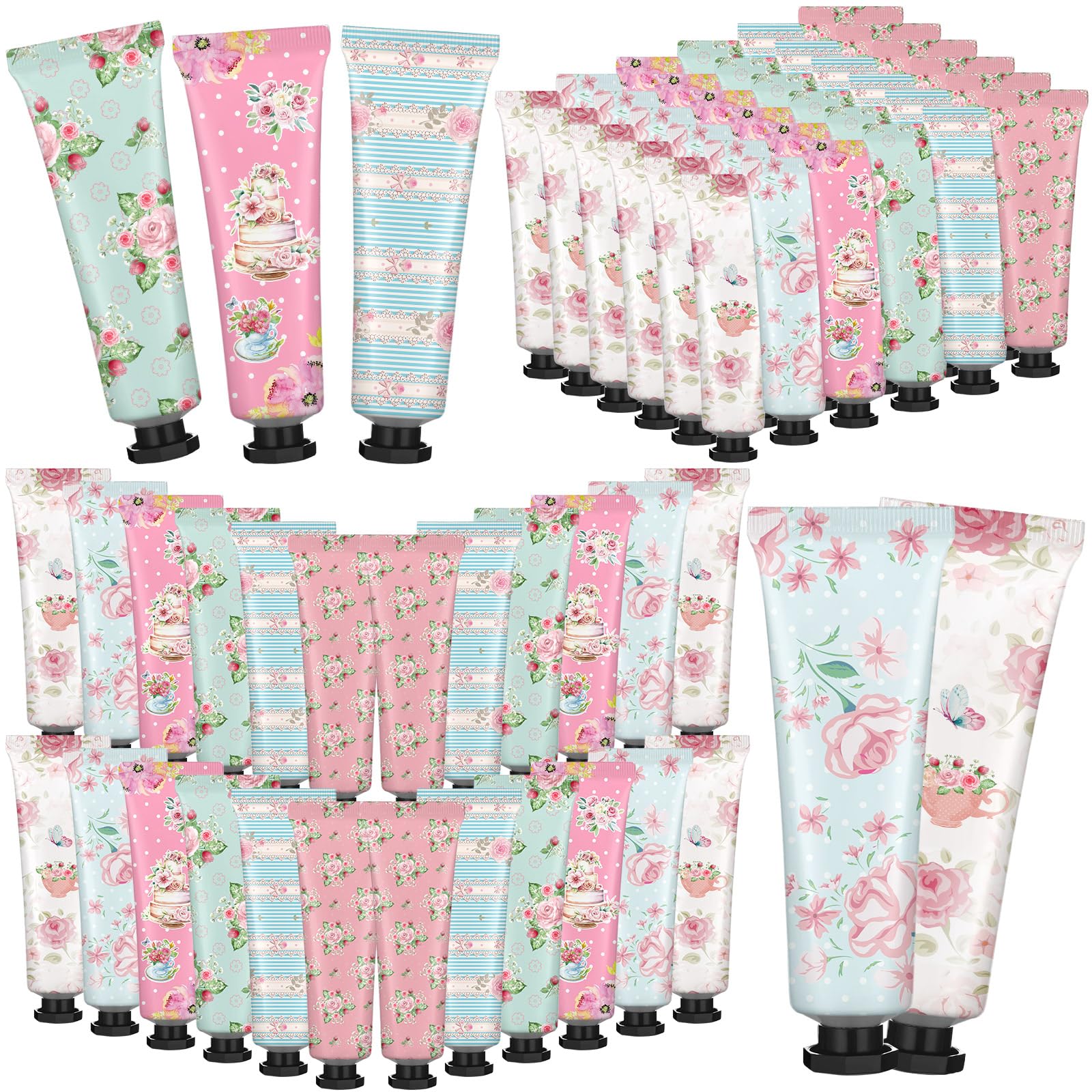 Swiffen Tea Party Hand Cream Gift Set – Wonderland Floral 30ml Tubes, 36-Pack Teapot Gift Boxes