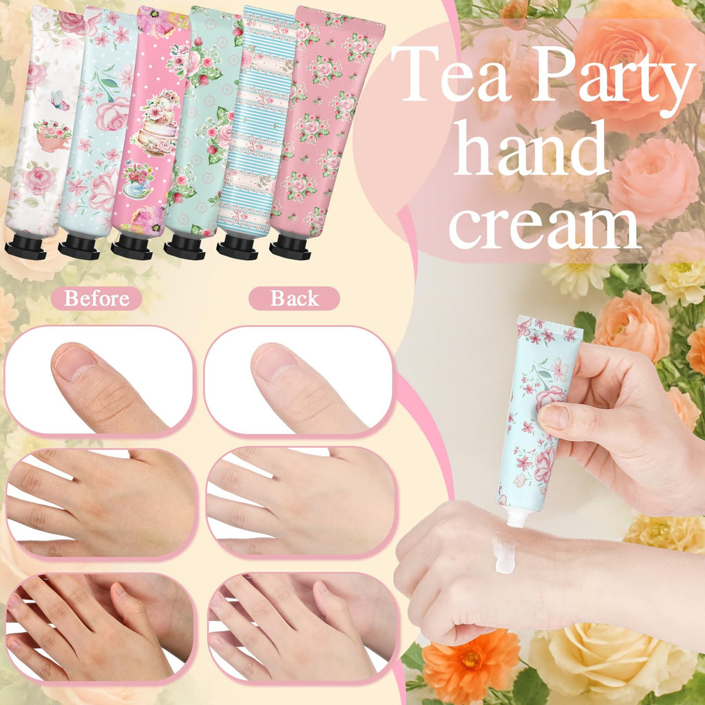 Swiffen Tea Party Hand Cream Gift Set – Wonderland Floral 30ml Tubes, 36-Pack Teapot Gift Boxes